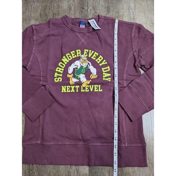 NWT Old Navy Next Level Long Sleeve Sweatshirt Size Large Youth Red Pullover - Picture 6 of 8